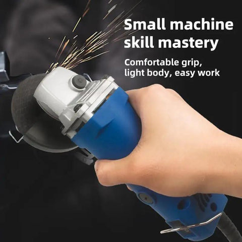 Hand gripping 75Mm Six Speed Electric Angle Grinder With Pure Copper Motor and Thermal Cut Off for easy metal work.