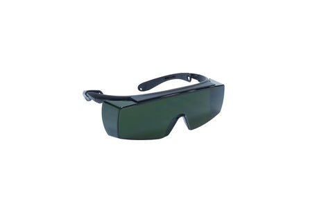 Heavy Duty Laser Safety Glasses For Handheld Welding And Fiber Laser Use Badass Eye Armor in black with OD8 lenses for protection.