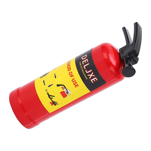 Dope Scale RC Car Fire Extinguisher Prop Lightweight Portable Rescue Gear Realistic Red Decor Solid Build For Axial Scx10 Wpl Mn Rock Crawlers, detailed view of extinguisher.