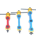 Solid Universal Cnc Mill Machine Positioner With Hella Precise Work Piece Stop For Rock Solid Angle And Height Adjustments Shop Ready, three color-coded positioning arms.