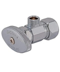 Multi-Turn Angle Stop Valve With Nut And Sleeve Chrome Plated 3/8 Inch OD To 5/8 Inch OD DIY Friendly Install Shutoff For Home