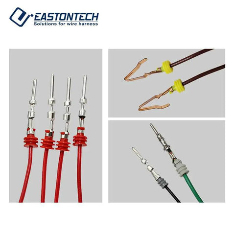 Heavy Duty Semi Automatic Waterproof Terminal Crimping Machine Plug Insert Workhorse With Smart Controls And Knockout Performance For Fast Industrial Wiring Jobs That Get The Job Done Right, showcasing various waterproof terminal connectors.