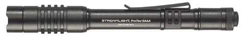 ProTac 2AAA 130 Lumen EDC Flashlight With Alkaline Batteries Included Black Pocket Clip Anti Roll Head IPX7 Waterproof