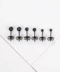Hypoallergenic Titanium Ball Stud Earrings for Sensitive Ears, 3mm 4mm 5mm black set with titanium backs