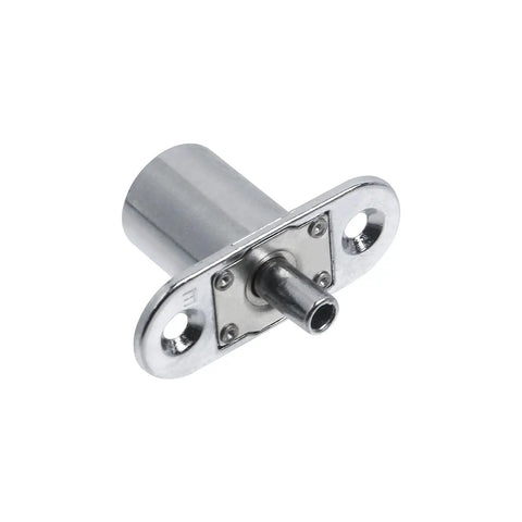Rock Solid Zinc Alloy Push Plunger Cabinet Lock Set Keyed Alike Four Pack smooth chrome plunger lock side view, rust resistant.