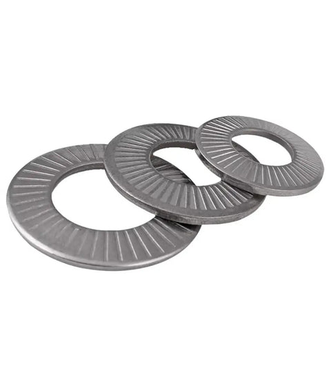 M16x32 3pcs Belleville Washers Set Conical Disc Cup Washers 304 Stainless Steel With Narrow Medium And Wide Edges Gear Up For Heavy Duty Load Sealing And Vibration Resistance. 3 stainless steel washers shown