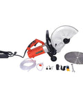 Beast Mode 3000W Electric Concrete Saw With 14 Inch Blade for wet cutting granite brick porcelain masonry with water line setup