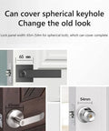 Slick Electronic Smart Lock Featuring Semiconductor Fingerprint Handle For Lightning Fast Zero Drama Door Unlock And Bulletproof Home Office Security With Space For Thirty Unique Prints, showing lock panel measurements and design.
