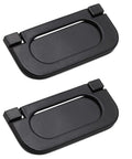 2 Pack Modern Flush Ring Pull Door Handles 2.5 Inch Hole Spacing Flush Mount Recessed Zinc Alloy Ring Pull Handles Black Finish