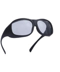 Hardcore Co2 Laser Safety Glasses Featuring Od6 Plus Optical Blocking With Ce En207 Certification Built Tight For Busy Dental Clinics And Industrial Sites Daily, side view of sturdy black poly frame.
