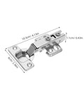 Two Pack Slow Closing Concealed Cabinet Hinges With Soft Close Hydraulic Dampers For Frameless Kitchen Cabinets, dimensions shown