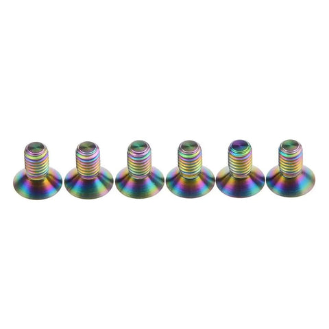 Top Shelf Gr5 Titanium Bolts M5 X 10 mm Hex Socket Countersunk Head 6 Piece Rainbow Finish lightweight fasteners.