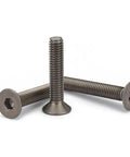 Workhorse Gr2 Pure Titanium Hex Socket Flat Head Countersunk Screws M3 X12MM in different angles for automotive projects.