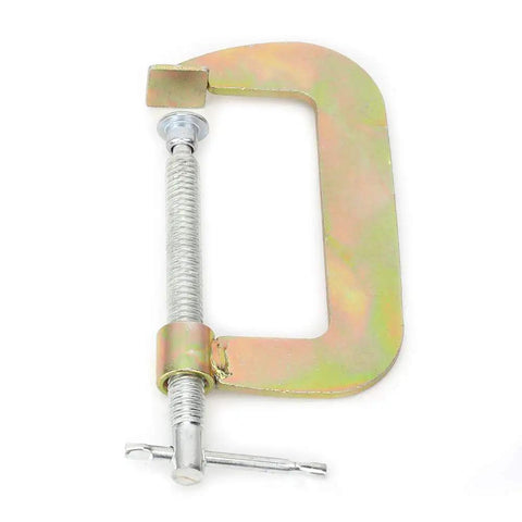 Heavy Duty 12 Inch C Clamp With Deep Hold And Wide Clamping Range Tool For Woodworking And Welding Heat Treated Fixture In Carbon Steel And Cast Iron G Type Clamping Grip For Secure Boards And Parts 1 Pack, gold finish