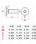 Top Shelf Tough As Nails Titanium Grade Gr2 Hex Socket Countersunk Flat Head Screws dimensions and specifications chart