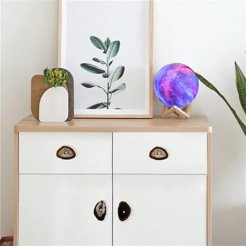 Premium Natural Agate Stone Drawer Handles With Brushed Gold Cabinet Knobs on white dresser, enhancing modern decor.