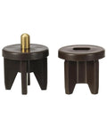 Hella Durable Replacement Clutch Plugs For 1.5 Inch Roller Blinds, Universal 28mm Curtain Rod Repair Kit in dark brown plastic.