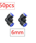 50pcs Orange Garden Hose Quick Connectors Kit Bundle 25 And 50 Pieces Must Have All In One Pneumatic Fittings For One Half And Three Quarter Inch Hoses 6mm And 8mm Tubing Straight Elbow Tee Plug Diverter, 6mm