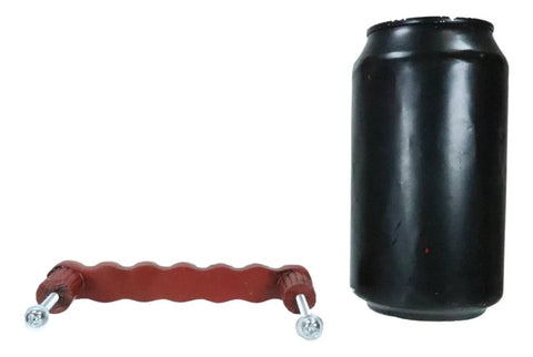 Killer Rustic Western 12 Gauge Shotgun Shell Bar Pulls for Cabinets and Drawers next to a can for size reference, durable polyresin.