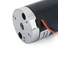 Close-up of Built Tough DC Geared Motor For Wheelchairs And Industrial Power Systems 12V 24V High Torque Electric Gearbox.