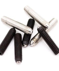 Heavy Duty 304 Stainless Steel Socket Set Screws Black Oxide Metric M8 M10 M12 Cone Point Fasteners assortment on a light background.