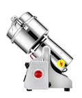 Electric Grain Mill With Stainless Steel Grinder, Heavy Duty Grain Crusher in polished 304 stainless steel on white background
