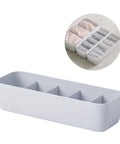 3 Piece Stackable Storage Box Set With Dividers For Bras And Leggings Multi Compartment Drawer Organizer Bin For Underwear Socks Plus Neck Ties grey divider tray with multiple compartments