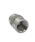 304 Stainless Steel Reducing Coupling Adapter Three Quarter Inch NPT Female To Half Inch NPT Female Hex Pipe Fitting