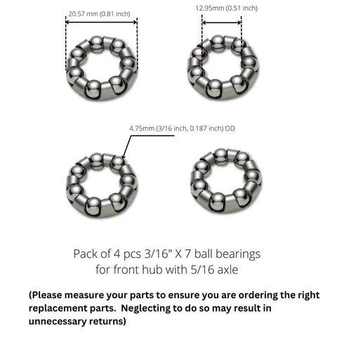 Heavy Duty Bicycle Bearing Retainer Cage Set For Sick Durability And Smooth Hub Fixes Tough As Nails Carbon Steel Wheel Spoke Cups measuring 20.57 mm and 12.95 mm.