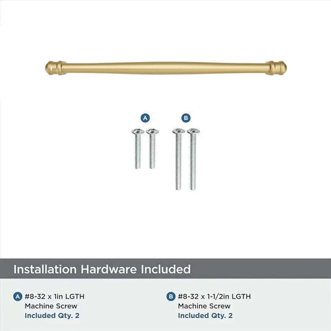 Sturdy As A Rock 10 Pack Premium Brushed Gold Cabinet Pulls 5 Inch 128Mm Hole Center heavy duty hardware with installation screws.