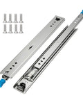 One Pair 28 Inch Heavy Duty Drawer Slides With Lock And 250 Lb Load Capacity Full Extension Side Mount Ball Bearing Drawer Rails Built Like A Tank Rock Solid with screws.