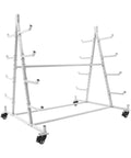 Rock Solid Heavy Duty Horizontal Storage Rack With Wheels, 5 Tier Mobile Iron Pipe And Conduit Holder Cart Holds Up To 500 Lbs for garage organization.