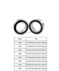 Premium Hybrid Ceramic Bicycle Hub Bearings Pack Of Two Size 6902 displayed with specifications table for mountain and road bike use.