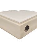 Bone Almond Glazed Ceramic Corner Shower Shelf, Large Size Bathroom Organizer, Glossy Finish, Tile Install Required