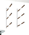 Badass All Weather Wall Mount Storage Rack For Sup Kayak Surfboard And Snowboard with angled cradles and sturdy design.