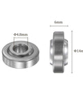 Top Shelf Radial Spherical Plain Bearing Set Built Tough With Hardened Chrome Steel And Factory Greased For Silky Smooth Action Compact 4 Point 8 By 14 By 6 Mm specifications showing detailed sizes.