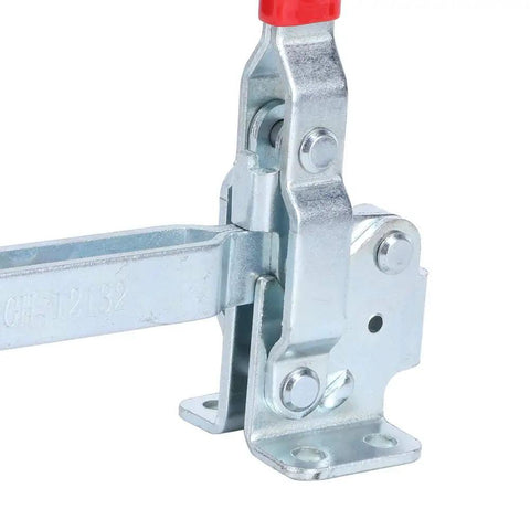 Quick Toggle Clamp For Metal Plate And Circuit Board Positioning Iron Welding Fixture Clamp With Plastic Handle 14 By 15 Cm Manual Holding Tool For Stable Machine Operation, iron body red handle