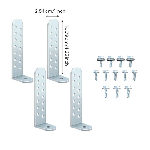 Four Piece Powder Coated Condenser Bracket Set With Screws For Outdoor AC Units Tough Heavy Duty Mount Brackets With Pre Drilled Holes