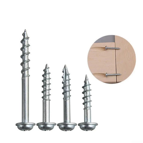 Pocket Hole Screws For Woodworking Pro Grade Set Of 100 38mm No 8 Coarse Thread shown with joinery application