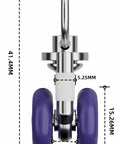 Heavy Duty Silent Curtain Track Gliders 20 Piece Pack Rock Solid Metal Pulleys with detailed dimensions, showing a purple roller and hook.