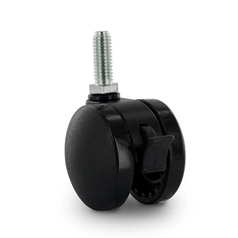 Slick Rolling 2 Inch Nylon Twin Wheel Heavy Duty Furniture Caster with secure brake and screw mount for smooth gliding