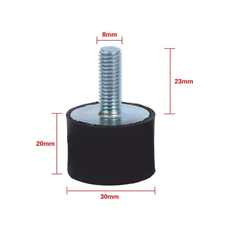 Heavy Duty M8 Rubber Mounts And Shock Absorbers For Engines, 30mm round, 20mm tall, steel and rubber isolator for pumps and compressors.