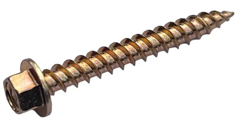 Rock Solid Zinc Coated Hidden Bracket Gutter Screw with self drilling tip, 1.5 inch size, for aluminum or steel roofs.