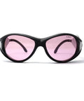 Kickass Protective Laser Safety Goggles For 808 NM Infrared Diode Lasers designed with pink lenses, front view, secure fit for laser protection.
