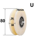 Heavy Duty U Shape Pulley Roller Guide Wheel Slick Rolling Bearing Steel Track Glide, shown at 180mm with precise measurements.