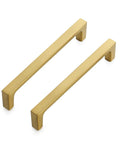 Brushed Brass Cabinet Pulls Hella Sturdy Drawer Handles For Kitchen Cabinets And Dressers Five Inch Center Spacing Solid Modern Hardware