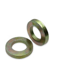 Extra Thick Flat Washers Sae Grade 8 Hardened Steel Mil Carb Coated 5/8 Inch showing two washers with a shiny finish.