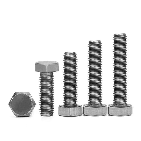 Heavy Duty Ta2 Titanium Hexagon Screws M16 X 200mm Industrial Fasteners displayed in a row showing various lengths and hex heads.