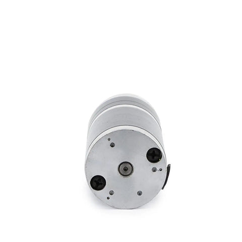 Built Tough DC Geared Motor For Wheelchairs And Industrial Power Systems 12V 24V gearbox viewed from rear with mounting holes.