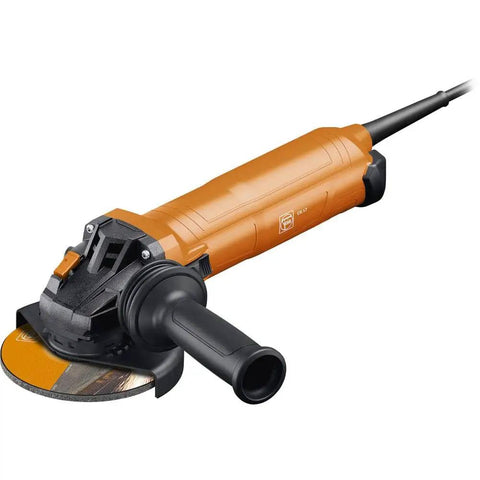 Beefy 1700Watt 125Mm Corded Angle Grinder Featuring Variable Speed Dial And Lockdown AntiVib Handle For Quick Tool Free Abrasive Swaps On Every Heavy Duty Cutting Sanding Workshop Project, close-up view.